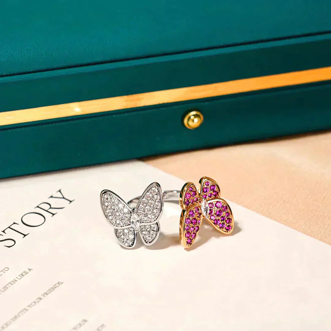 [VCA]TWIN BUTTERFLY DIAMOND RING