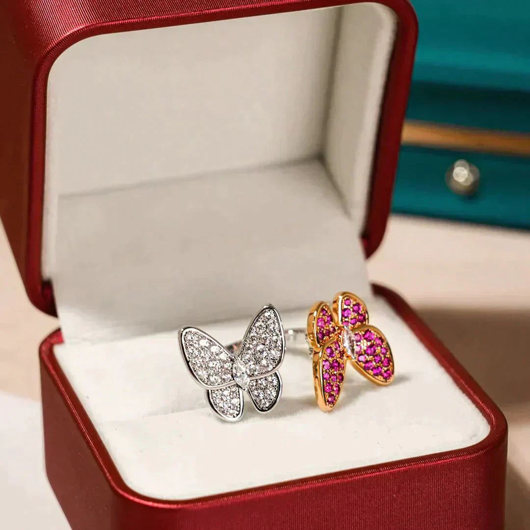 [VCA]TWIN BUTTERFLY DIAMOND RING