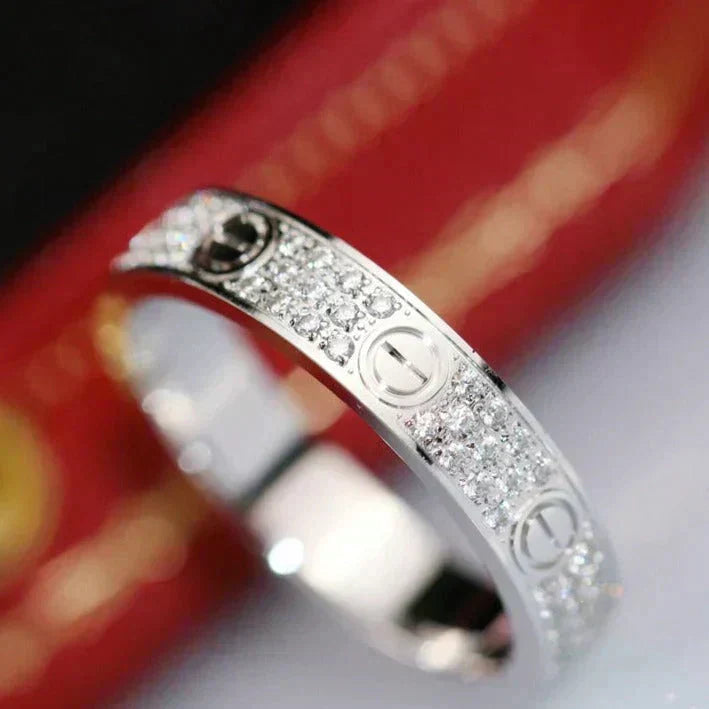 [CAT]LOVE RING 3.6MM DIAMOND PAVED