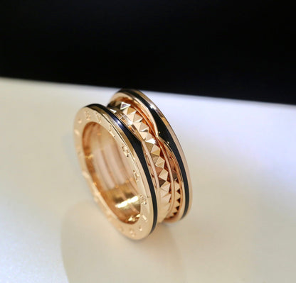 [Blar]ZERO 1 GOLD BLACK CERAMIC RING