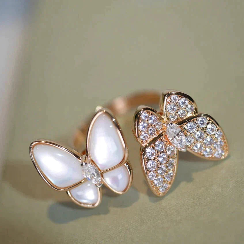 [VCA]TWIN BUTTERFLY DIAMOND MOP RING