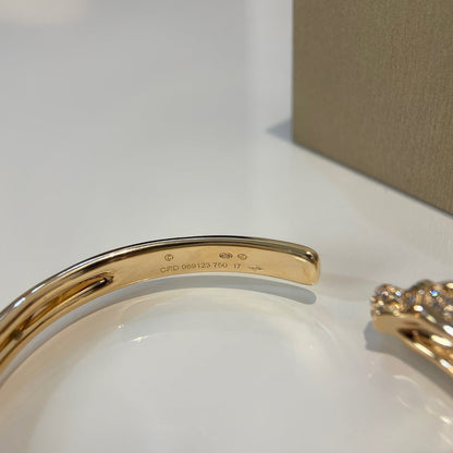 [CAT]PANTHERE GOLD DIAMOND OPEN BRACELET