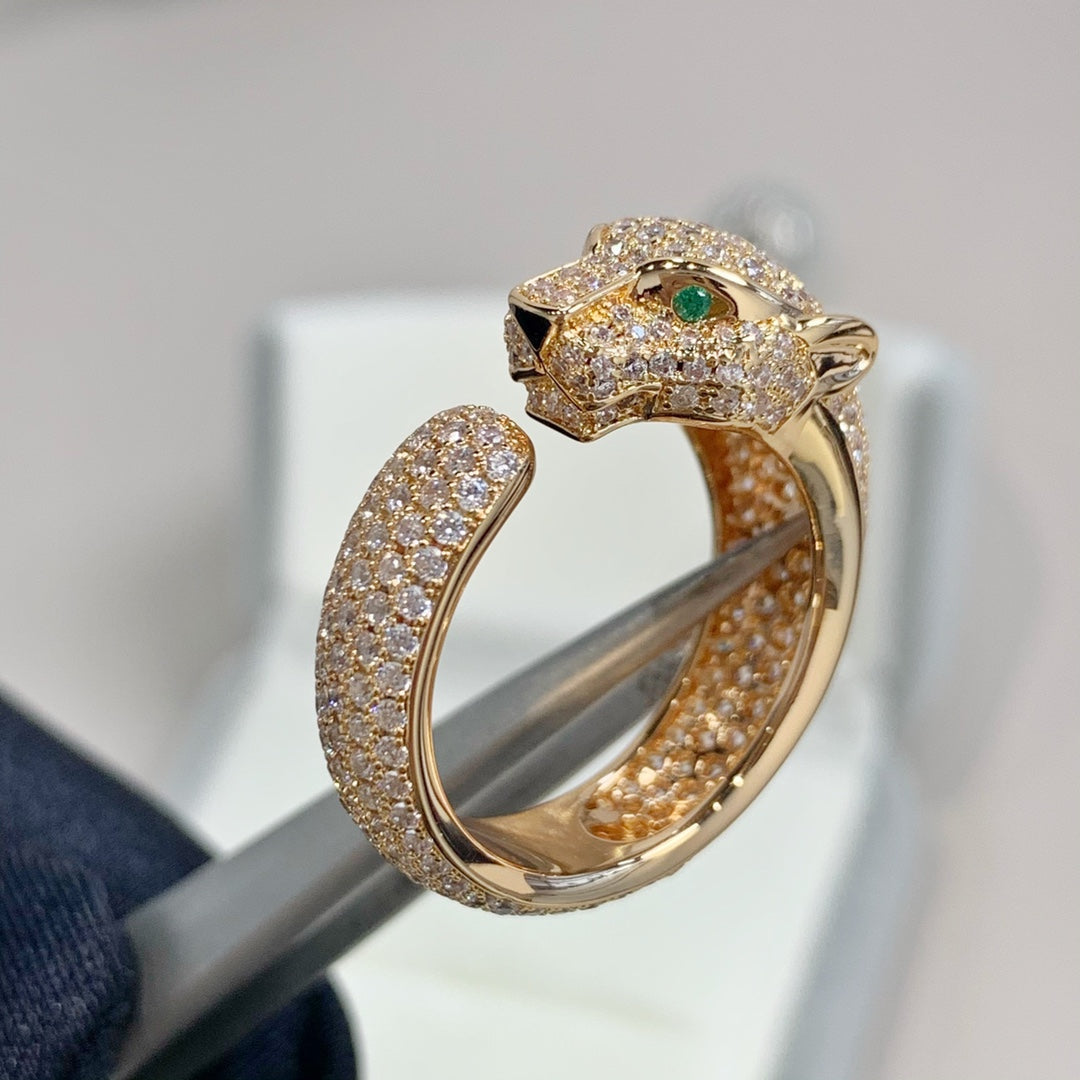 [CAT]PANTHERE PINK GOLD DIAMOND RING