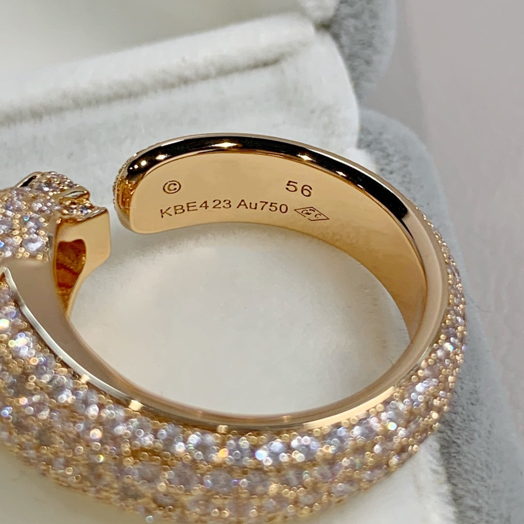 [CAT]PANTHERE PINK GOLD DIAMOND RING