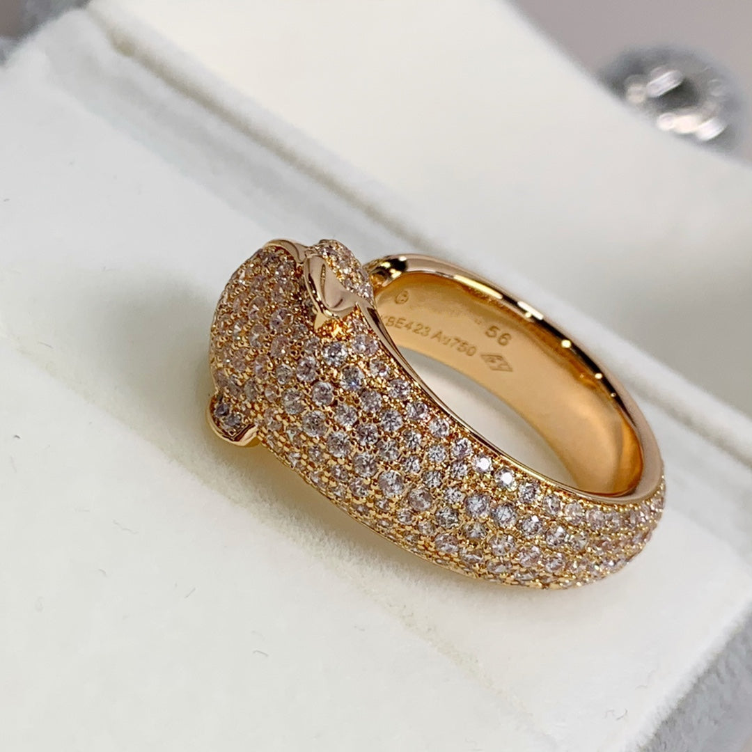 [CAT]PANTHERE PINK GOLD DIAMOND RING