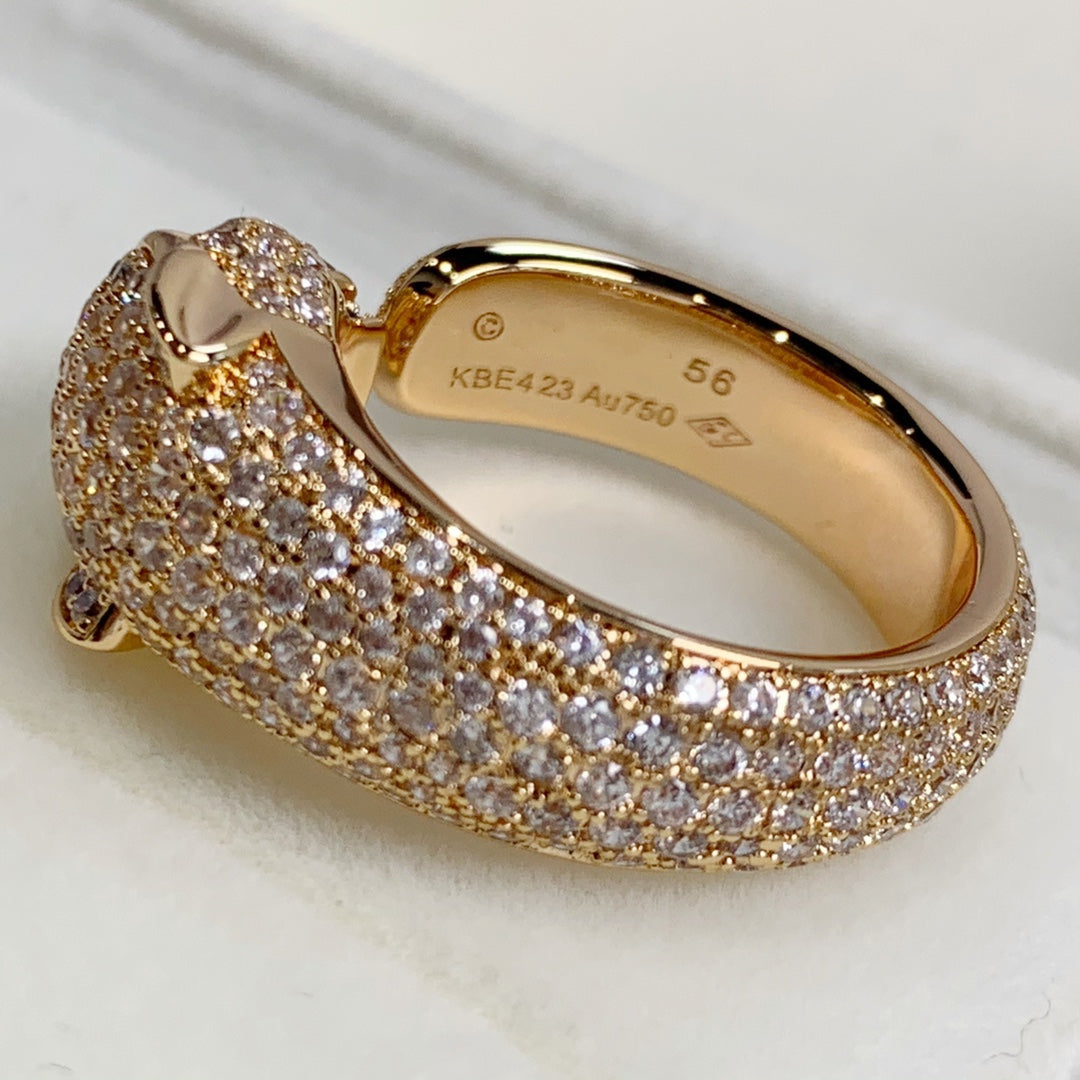 [CAT]PANTHERE PINK GOLD DIAMOND RING