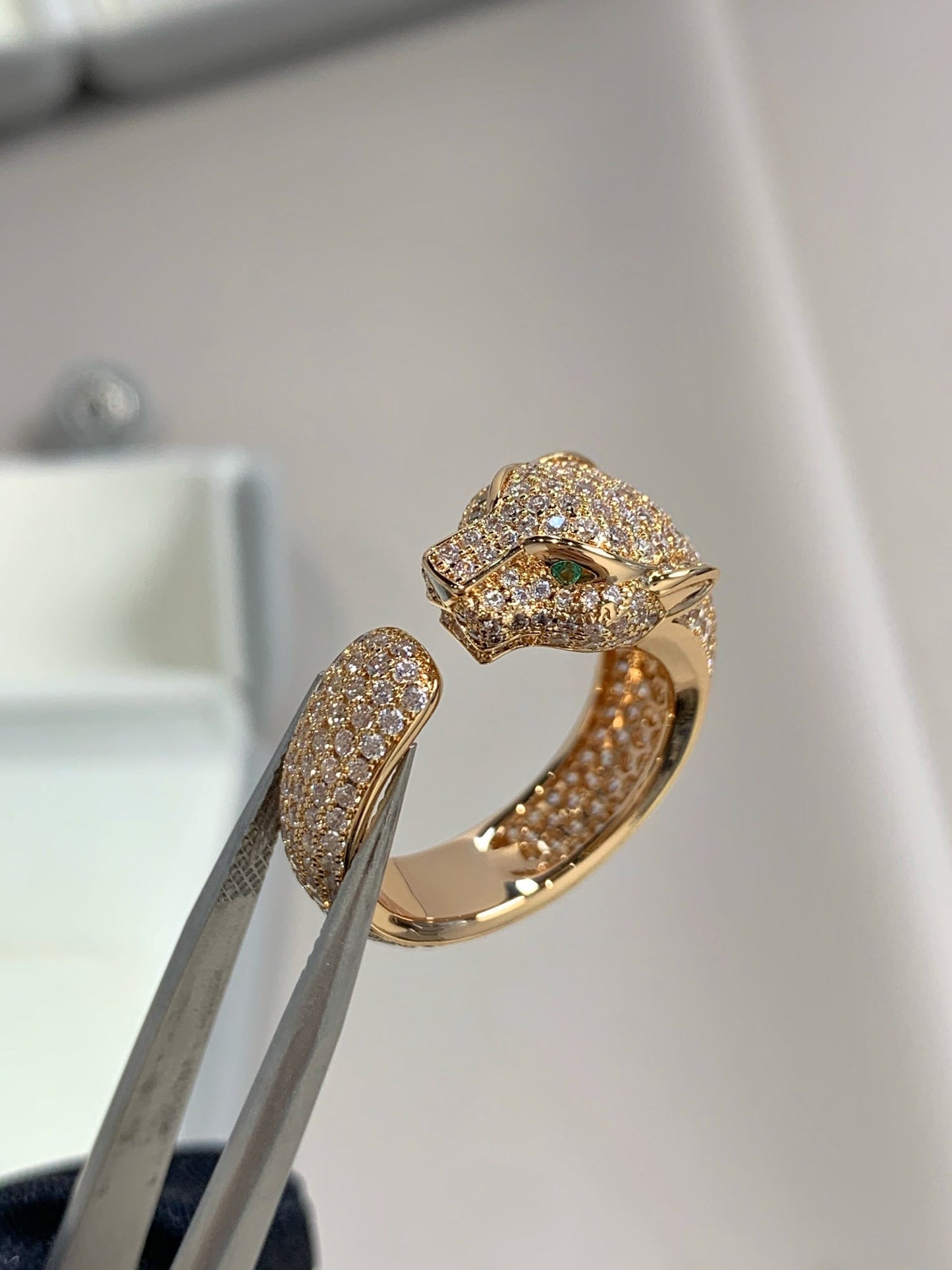 [CAT]PANTHERE PINK GOLD DIAMOND RING