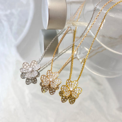 [Blar]FLOWER DIAMOND NECKLACE