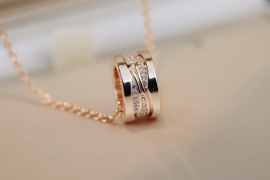 [Blar]ZERO 1 PINK GOLD DIAMOND NECKLACE