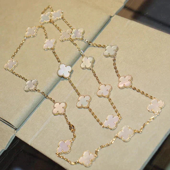 [VCA]CLOVER 20 MOTIFS WHITE MOP NECKLACE