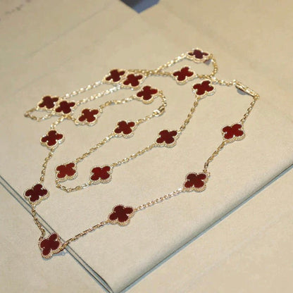 [VCA]CLOVER 20 MOTIFS CARNELIAN NECKLACE