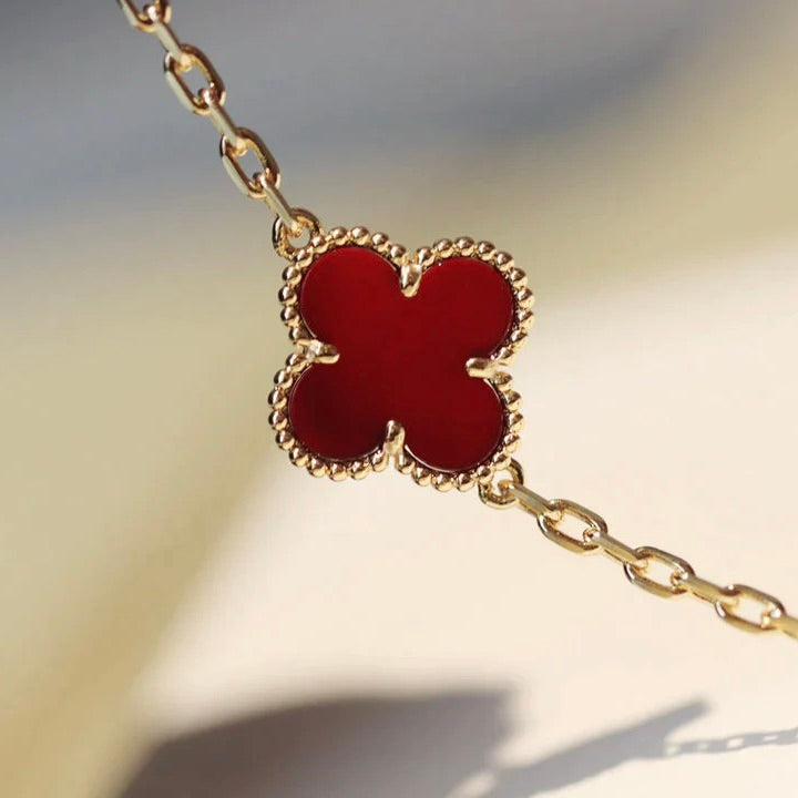 [VCA]CLOVER 20 MOTIFS CARNELIAN NECKLACE