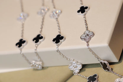 [VCA]CLOVER 20 MOTIFS ONYX DIAMOND SILVER