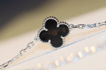 [VCA]CLOVER 20 MOTIFS ONYX DIAMOND SILVER