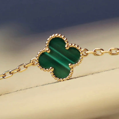 [VCA]CLOVER 20 MOTIFS MALACHITE DIAMOND NECKLACE