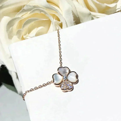 [VCA]CLOVER MOP DIAMOND ROSE GOLD NECKLACE