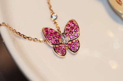 [VCA]BUTTERFLY RED DIAMOND ROSE GOLD NECKLACE