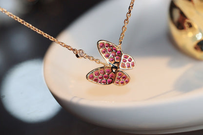 [VCA]BUTTERFLY RED DIAMOND ROSE GOLD NECKLACE