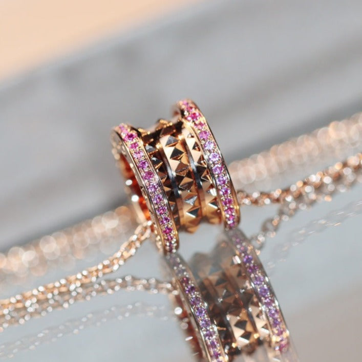 [Blar]ZERO 1 ROCK PINK GOLD PINK DIAMOND NECKLACE