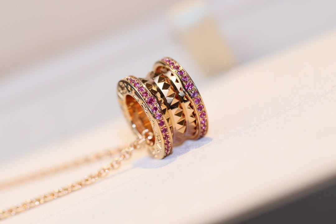 [Blar]ZERO 1 ROCK PINK GOLD PINK DIAMOND NECKLACE