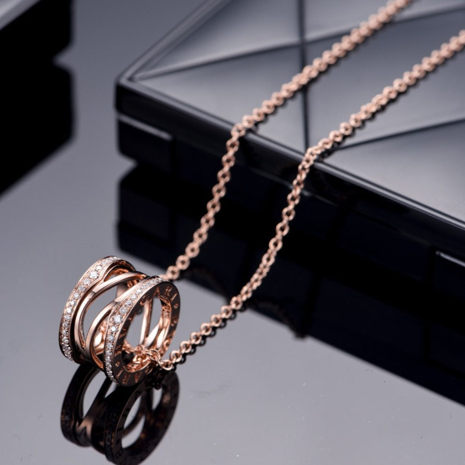 [Blar]ZERO 1 PINK GOLD DIAMOND OPEN NECKLACE