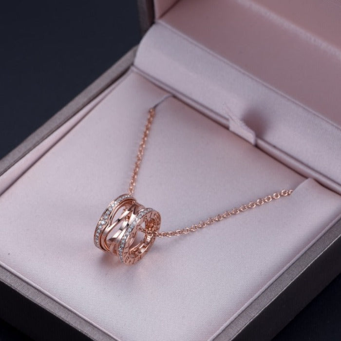 [Blar]ZERO 1 PINK GOLD DIAMOND OPEN NECKLACE