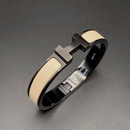 [Hmes]H BRACELET 12MM BLACK BEIGE CERAMIC