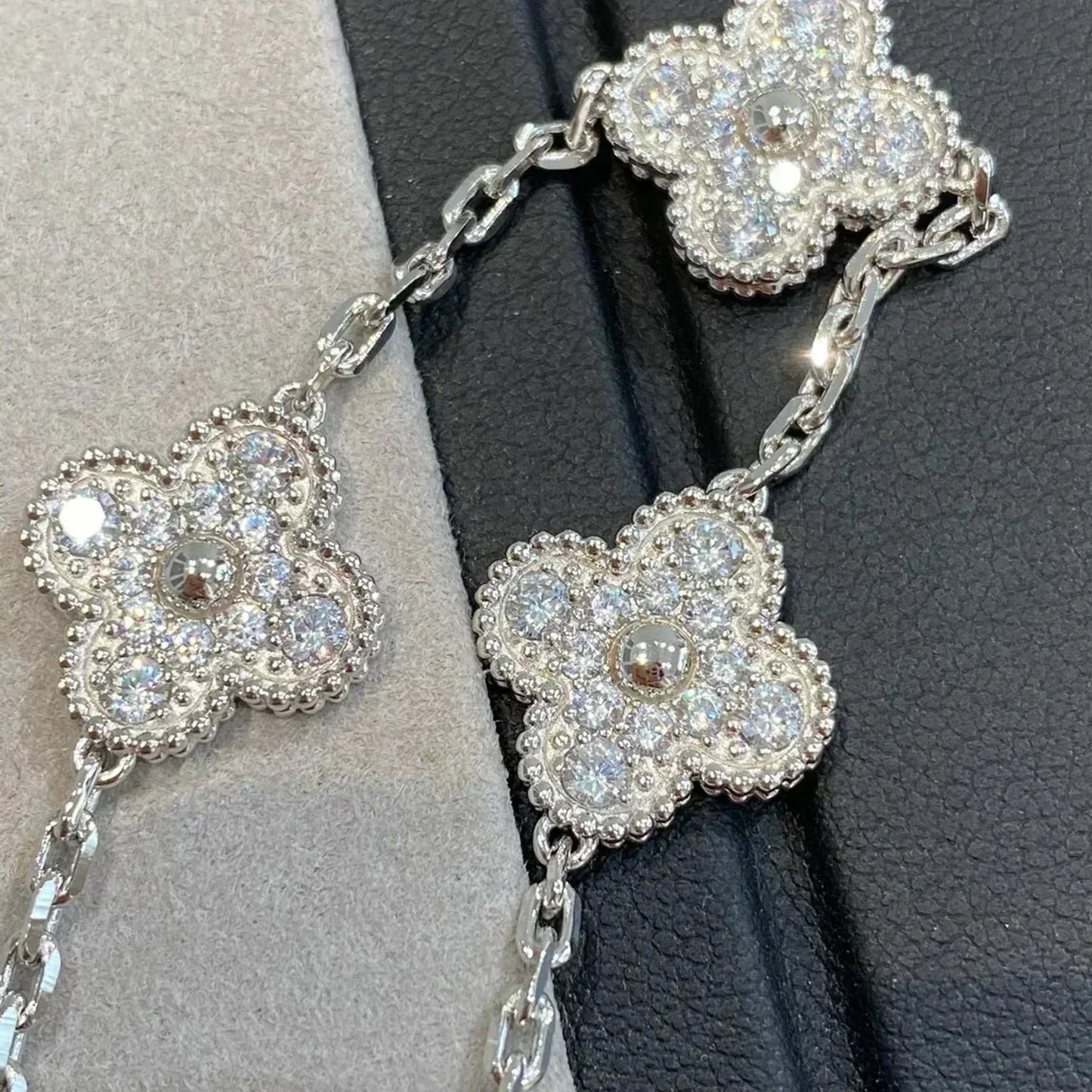 [VCA]CLOVER 5 MOTIFS  DIAMOND BRACELET SILVER