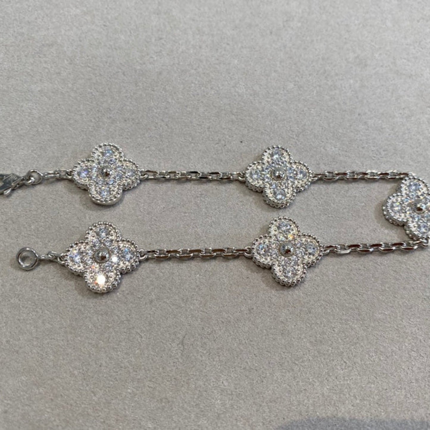 [VCA]CLOVER 5 MOTIFS  DIAMOND BRACELET SILVER