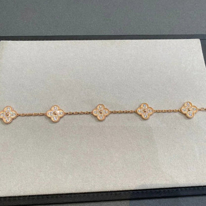 [VCA]CLOVER 5 MOTIFS  FULL DIAMOND BRACELET