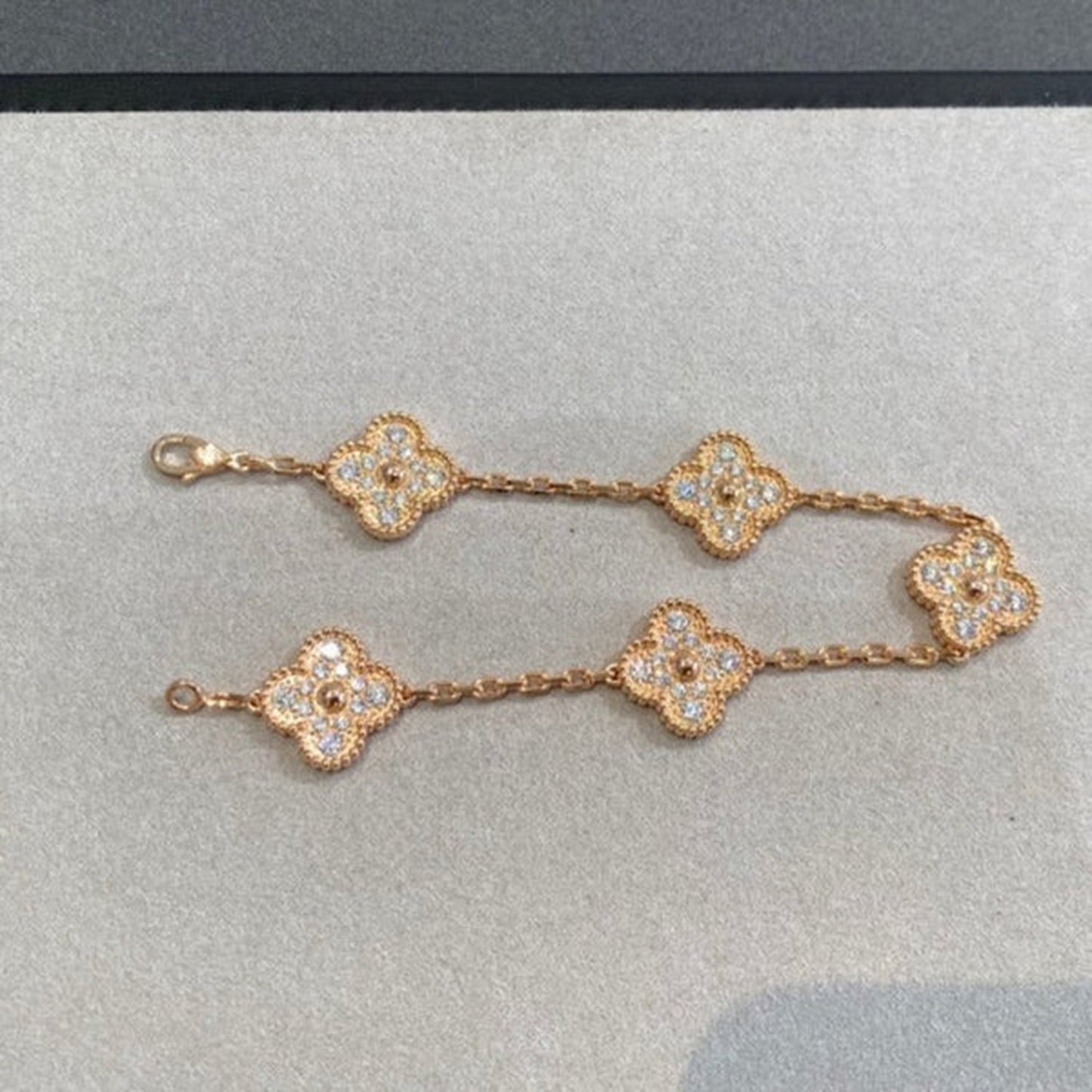 [VCA]CLOVER 5 MOTIFS  FULL DIAMOND BRACELET