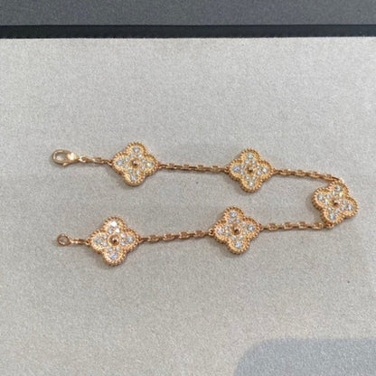 [VCA]CLOVER 5 MOTIFS  FULL DIAMOND BRACELET