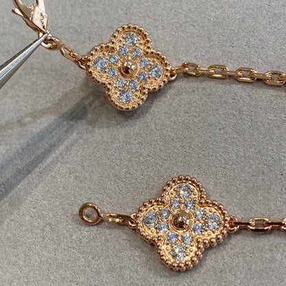 [VCA]CLOVER 5 MOTIFS  FULL DIAMOND BRACELET