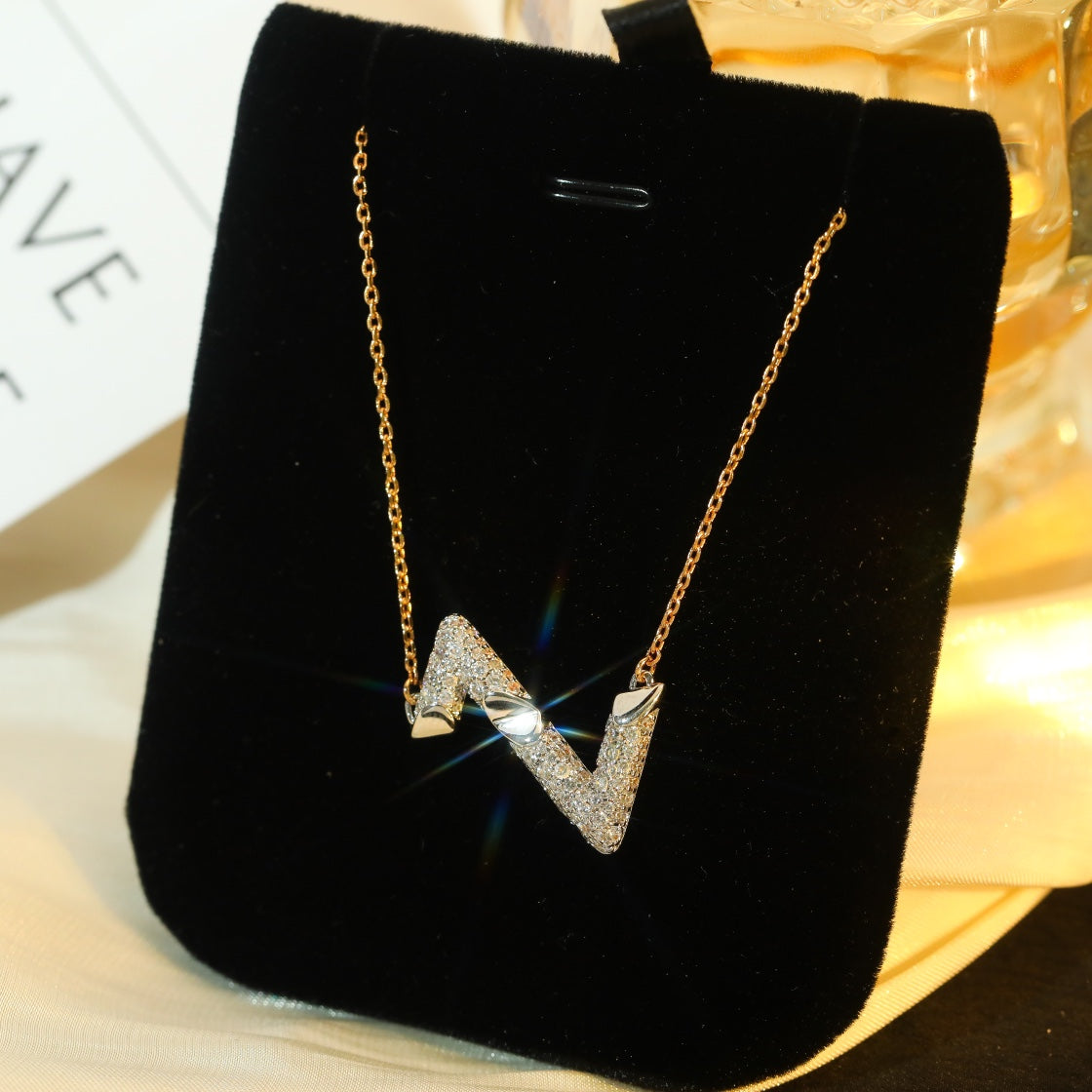 [Loui]VOLT SILVER DIAMOND PEDANT NECKLACE