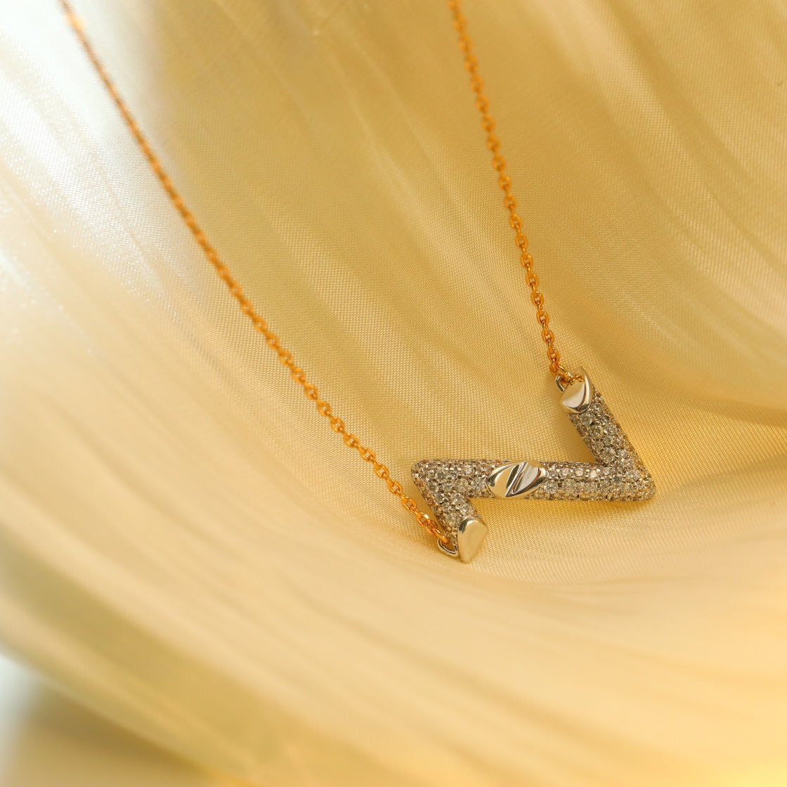 [Loui]VOLT SILVER DIAMOND PEDANT NECKLACE