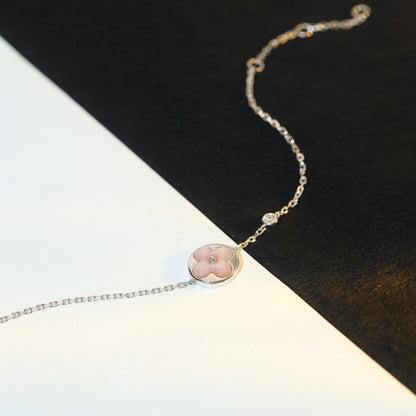 [Loui]SUN MOTIF PINK MOP SILVER BRACELET