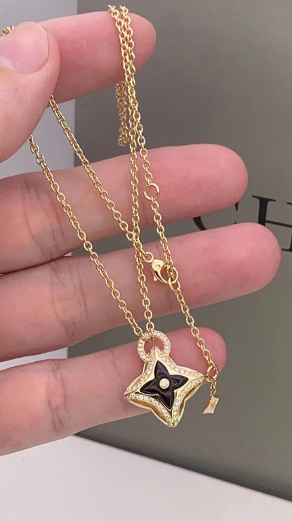 [Loui]STAR PEDANT PINK GOLD DIAMOND NECKLACE