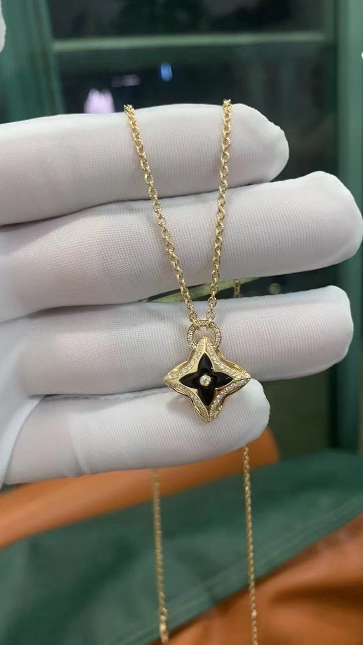 [Loui]STAR PEDANT PINK GOLD DIAMOND NECKLACE