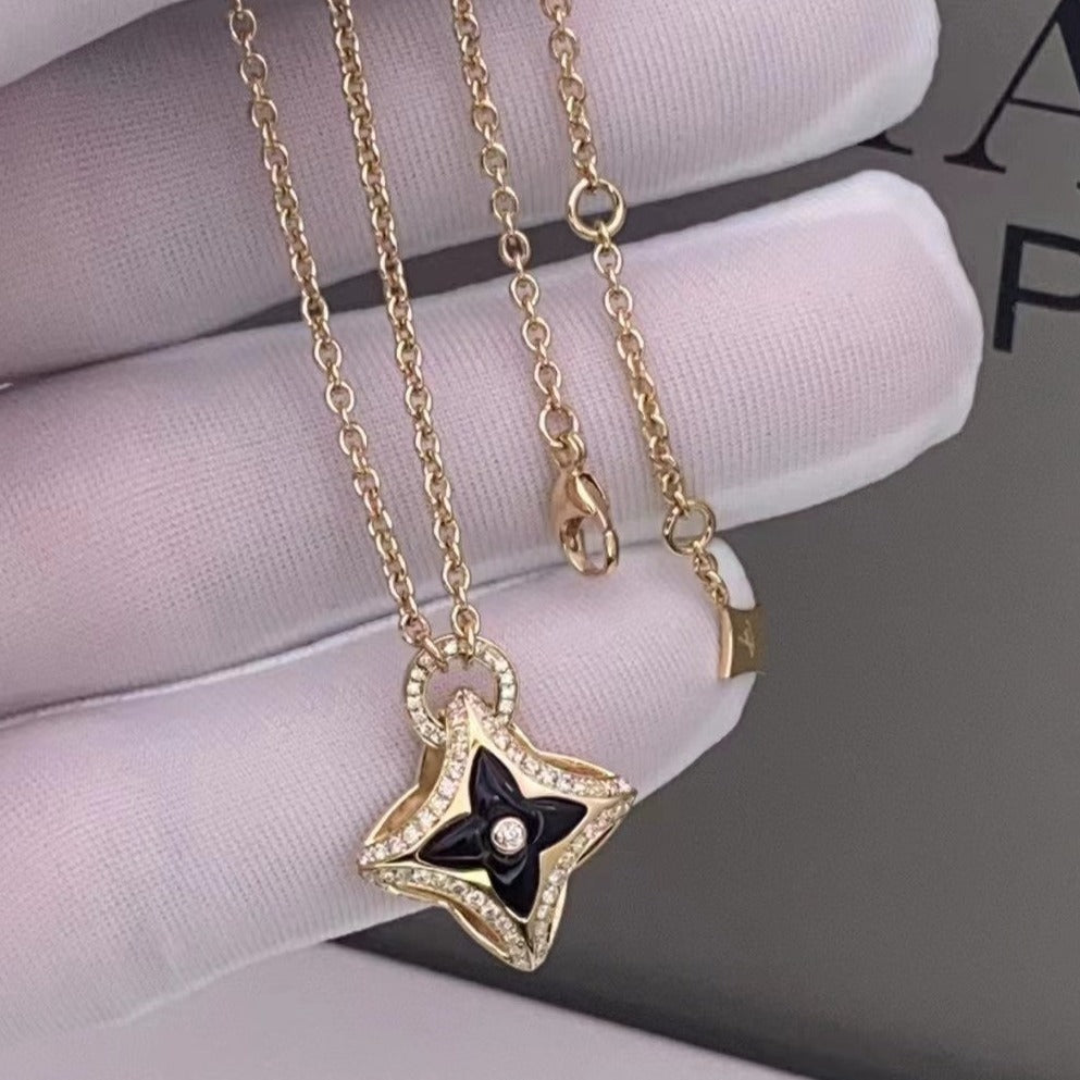 [Loui]STAR PEDANT PINK GOLD DIAMOND NECKLACE