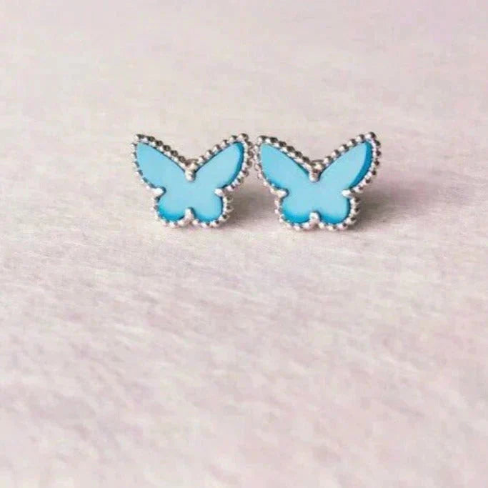 [VCA]BUTTERFLY TURQUOISE EARRINGS SILVER