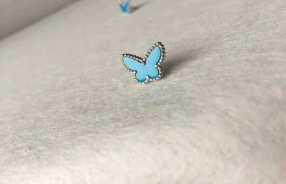 [VCA]BUTTERFLY TURQUOISE EARRINGS SILVER