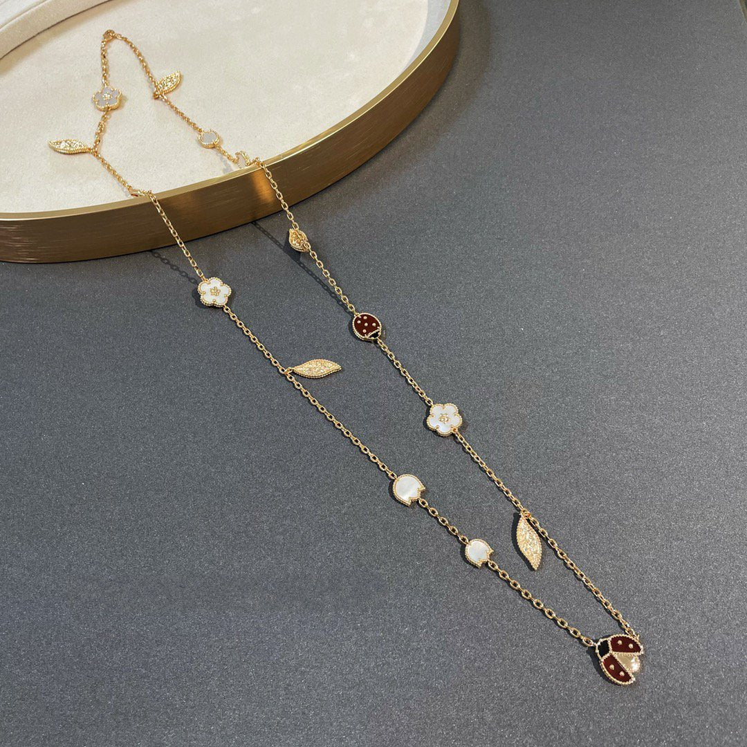 [VCA]LUCKY SPRING 15 MOTIFS GOLD NECKLACE