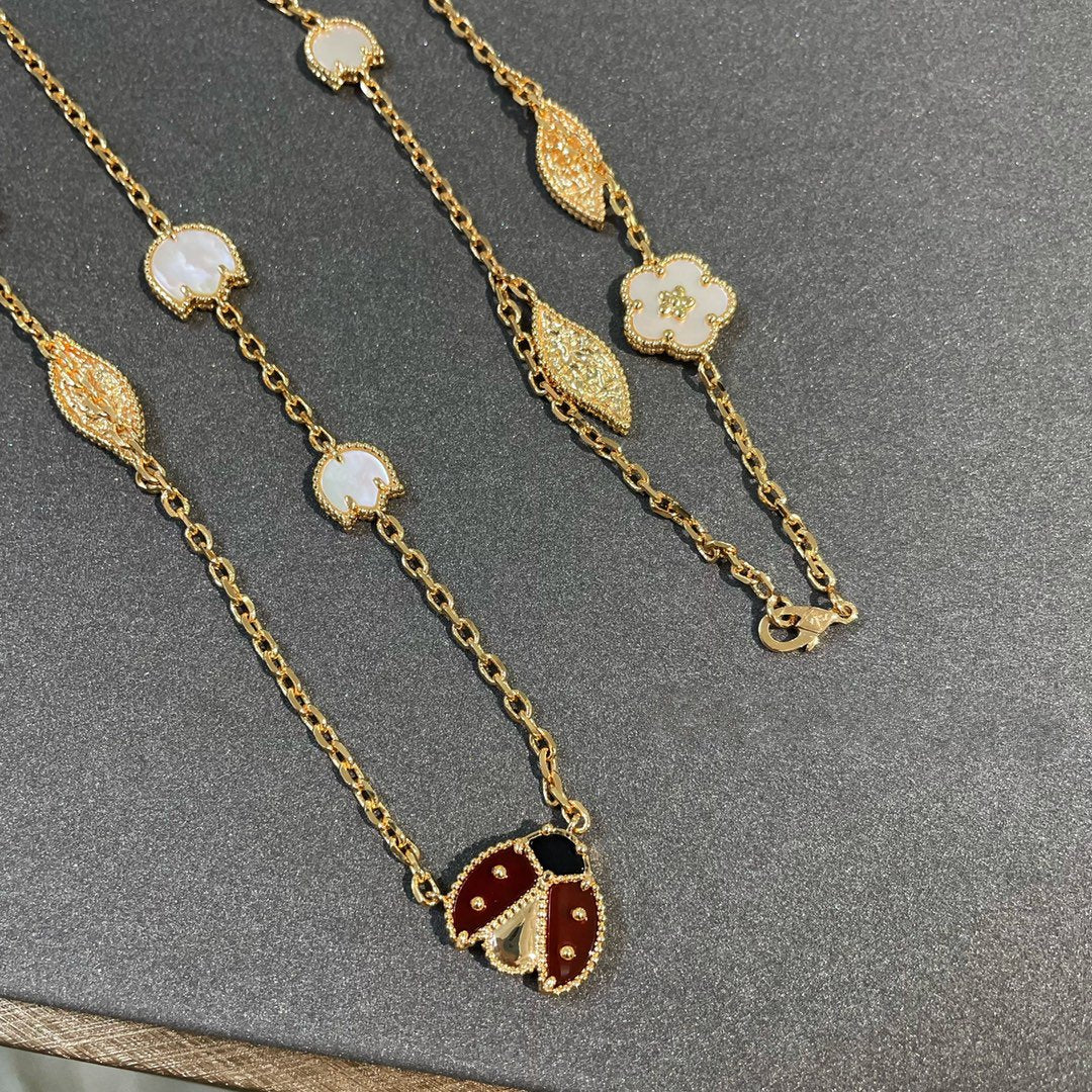 [VCA]LUCKY SPRING 15 MOTIFS GOLD NECKLACE