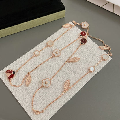 [VCA]LUCKY SPRING 15 MOTIFS ROSE GOLD NECKLACE