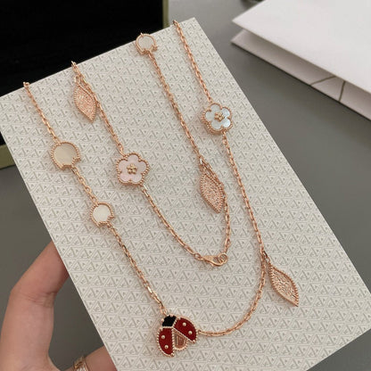 [VCA]LUCKY SPRING 15 MOTIFS ROSE GOLD NECKLACE