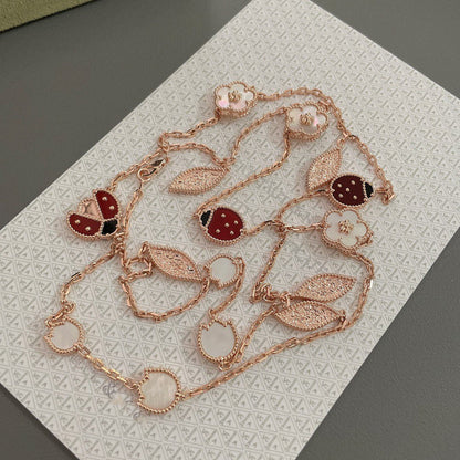 [VCA]LUCKY SPRING 15 MOTIFS ROSE GOLD NECKLACE