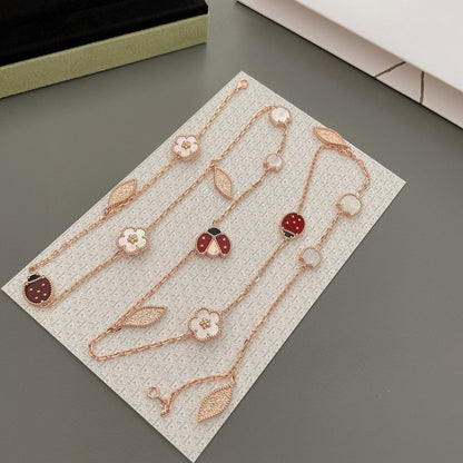 [VCA]LUCKY SPRING 15 MOTIFS ROSE GOLD NECKLACE