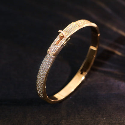 [Hmes]KELLY BRACELET DIAMOND PAVED