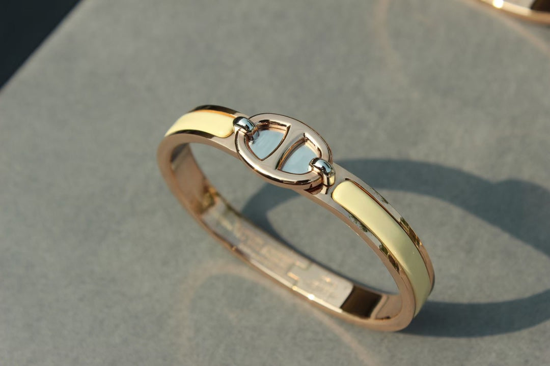 [Hmes]CLIC CHAINE PINK GOLD BRACELET