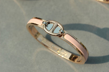 [Hmes]CLIC CHAINE PINK GOLD BRACELET